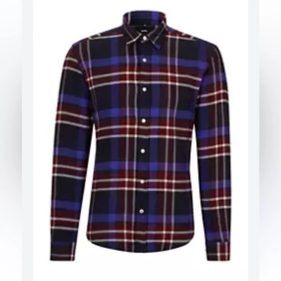 NWT Boss Liam Kent Men's XXL Regular Fit Plaid Shirt New